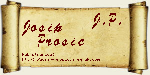 Josip Prošić vizit kartica
